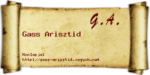 Gass Arisztid névjegykártya